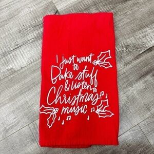 Always First Industrial Christmas Holiday Red Dish Towel